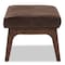 Baxton Studio Bianca Walnut Wood Dark Brown Distressed Faux Leather Effect Ottoman 140-7547 - alternate 5